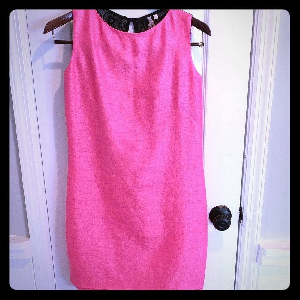 Rachel Roy mini hot pink dress lace w/ zipper back